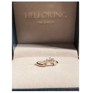 Art Deco Style 14k “Vanilla Gold”  Diamond Ring Enhancer